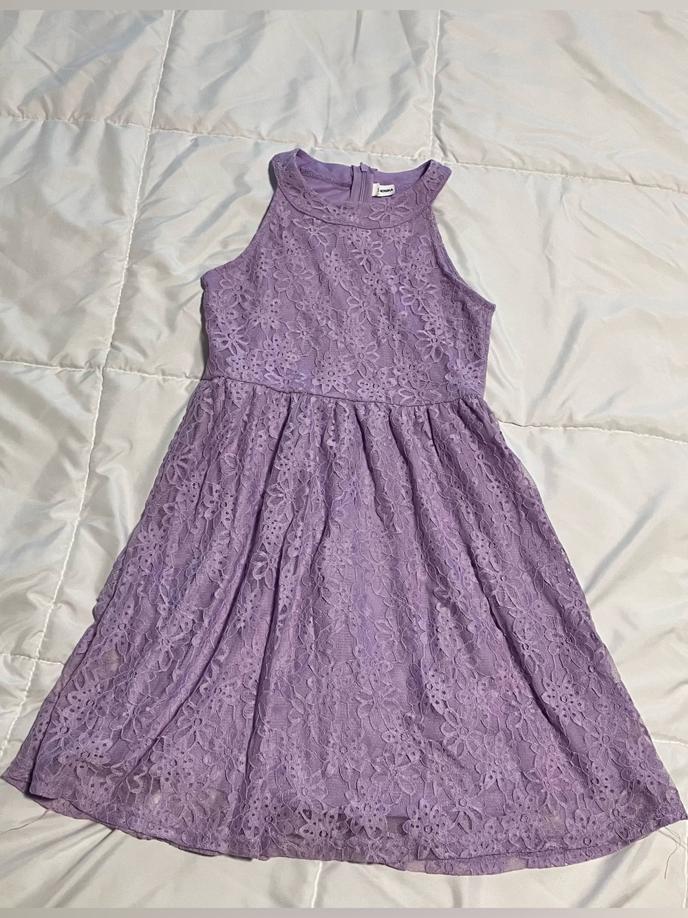 Hosika Girls' Lavender Lace Fit & Flare Dress Size 10/12 (8-9yrs)